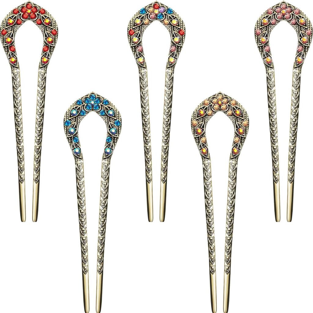 Waydress 5 Pcs Vintage Hair Fork French Hair Pin